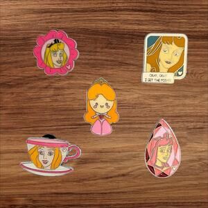5 Sleeping Beauty Disney Parks Trading Pins, Plus 2 Bonus Pins